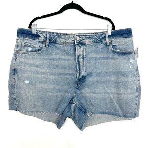 NWT Old Navy High-Rise OG Straight Jean Shorts Hidden Button Fly 24 3X cg